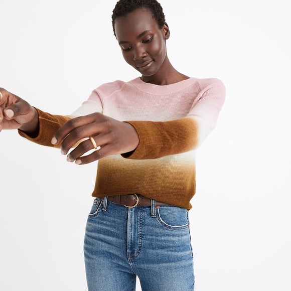 Madewell Dip-Dye Cashmere Shrunken Sweatshirt Size L - Picture 2 of 6